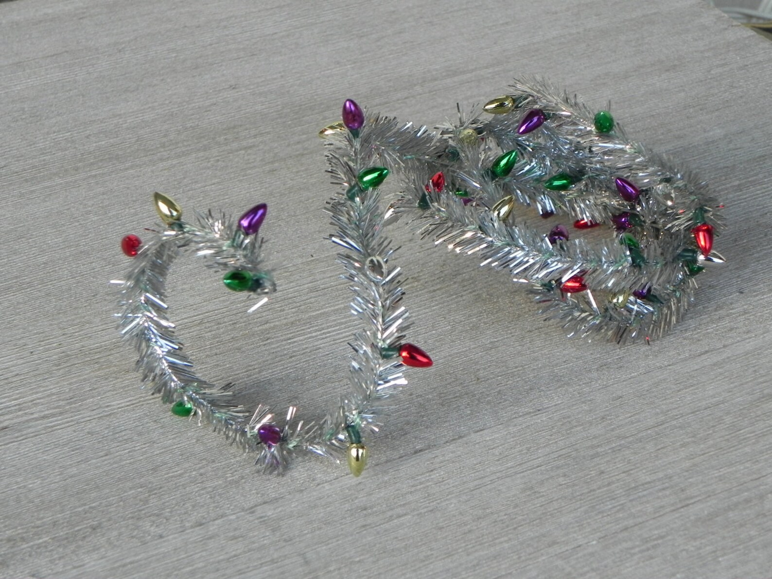 Miniature Christmas Garland Silver Tinsel Wired Roping With Etsy