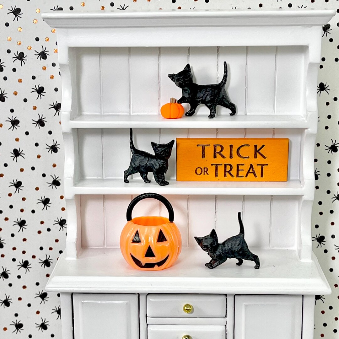 Miniature Jack-o-lantern, Halloween Dollhouse Pumpkin Jack O Lantern ...