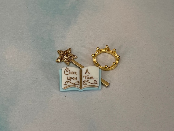 Once Upon A Time Book, miniatures for fairy garden, miniature wand, mini crown, fairy tale book, mini magic wand, fairy princess accessories