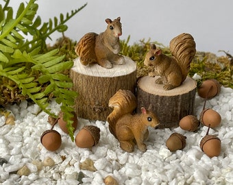 Mini Squirrels 24 Pcs Glow In The Dark Mini Squirrel Figurines   Tiny Resin Animals For Fairy Gardens &amp; Dollhouse Decor Lave Vaisselle