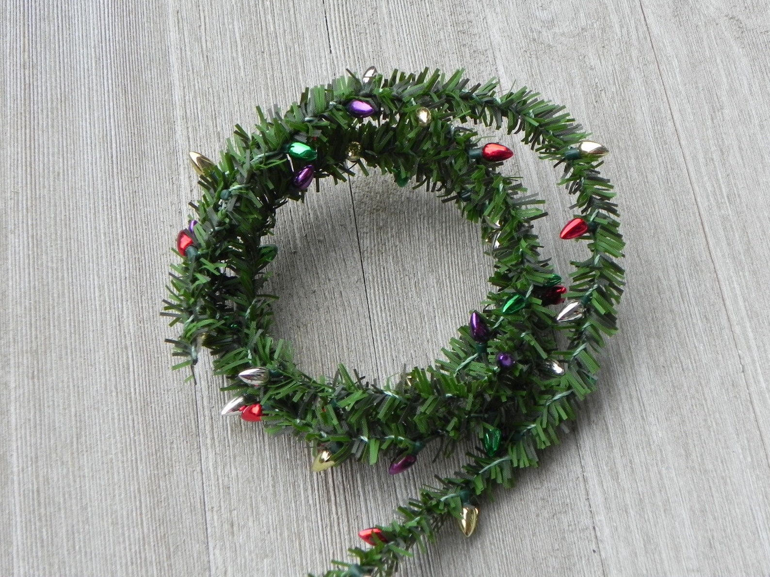 Miniature Christmas Garland Artificial Pine Wired Roping With | Etsy