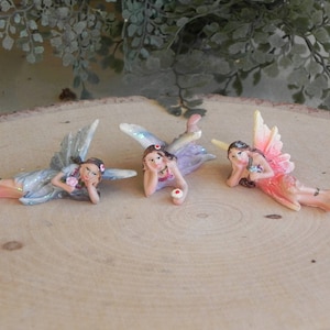 Fairy Garden micro mini sun kissed fairies, terrarium supplies, miniatures, mini accessories accessory, tiny fairies laying down