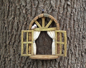 Fairy Garden Window, optional miniature bird, fairy garden miniatures, fairy garden accessories
