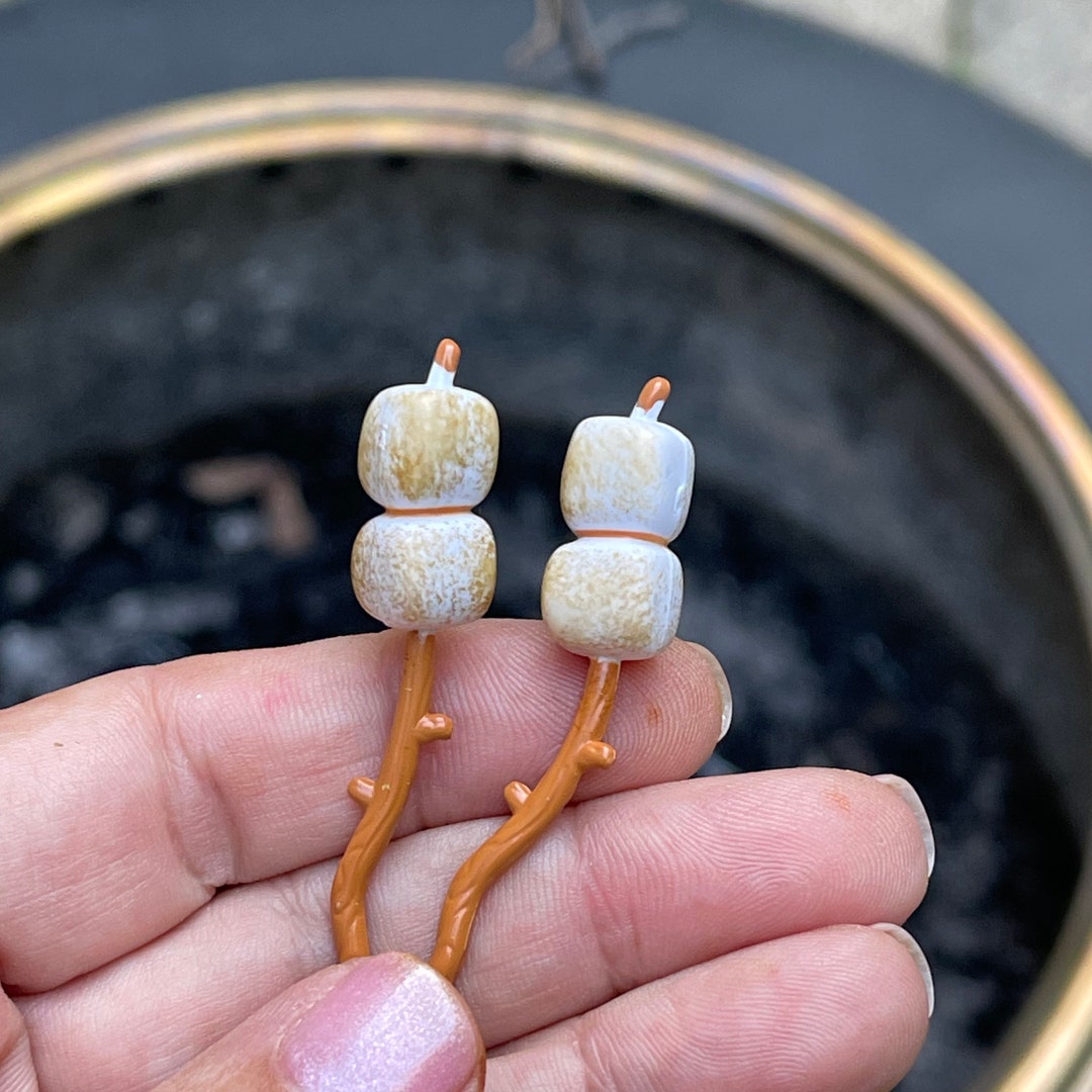 2 Miniature Marshmallow Roasting Sticks, S'mores, Wedding Cake Topper ...