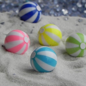 Miniature beach ball, fairy garden miniatures, beach scene, cake topper, fairy garden accessories, dollhouse miniature, beach cake topper
