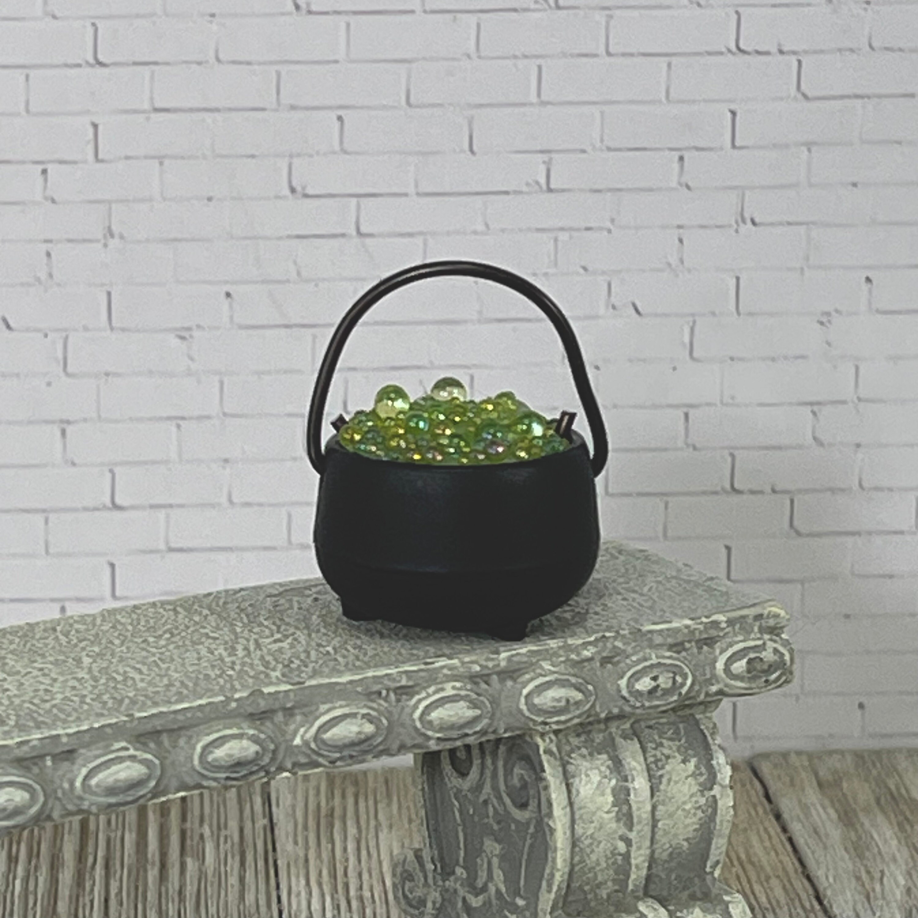 Miniature Halloween Cauldron, Bubbling Cauldron, Dollhouse Miniature ...