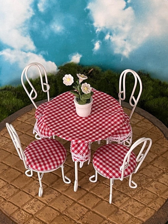 White bistro set 4 chairs sale