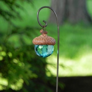 Fairy garden Lantern, real acorn cap handcrafted lantern, decorative hook, fairy garden accessories