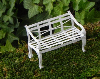 Miniature Bench Fairy Garden Accessory, Metal Fairy Garden Bench, Bench for Fairy, Miniature Furniture, Dollhouse Porch Bench, cake topper