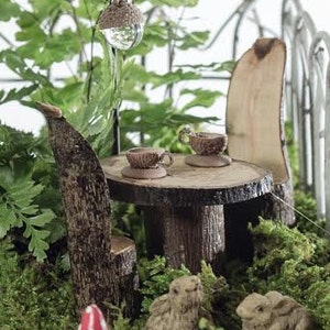 Miniature Fairy Garden Acorn Cap Lantern on Decorative Hook clear terrarium accessories fairy garden accessory handmade handcrafted image 3