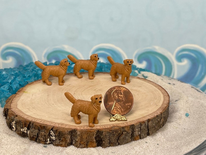 Miniature Golden Retriever Figurine Animal Figurine Fairy Etsy