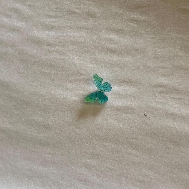 Micro Miniature Butterflies, Kawaii Butterfly Tiny 8mm Acrylic Butterfly, Fairy Garden Accessories, Dollhouse Miniature, Craft Supply 50 Light Blue
