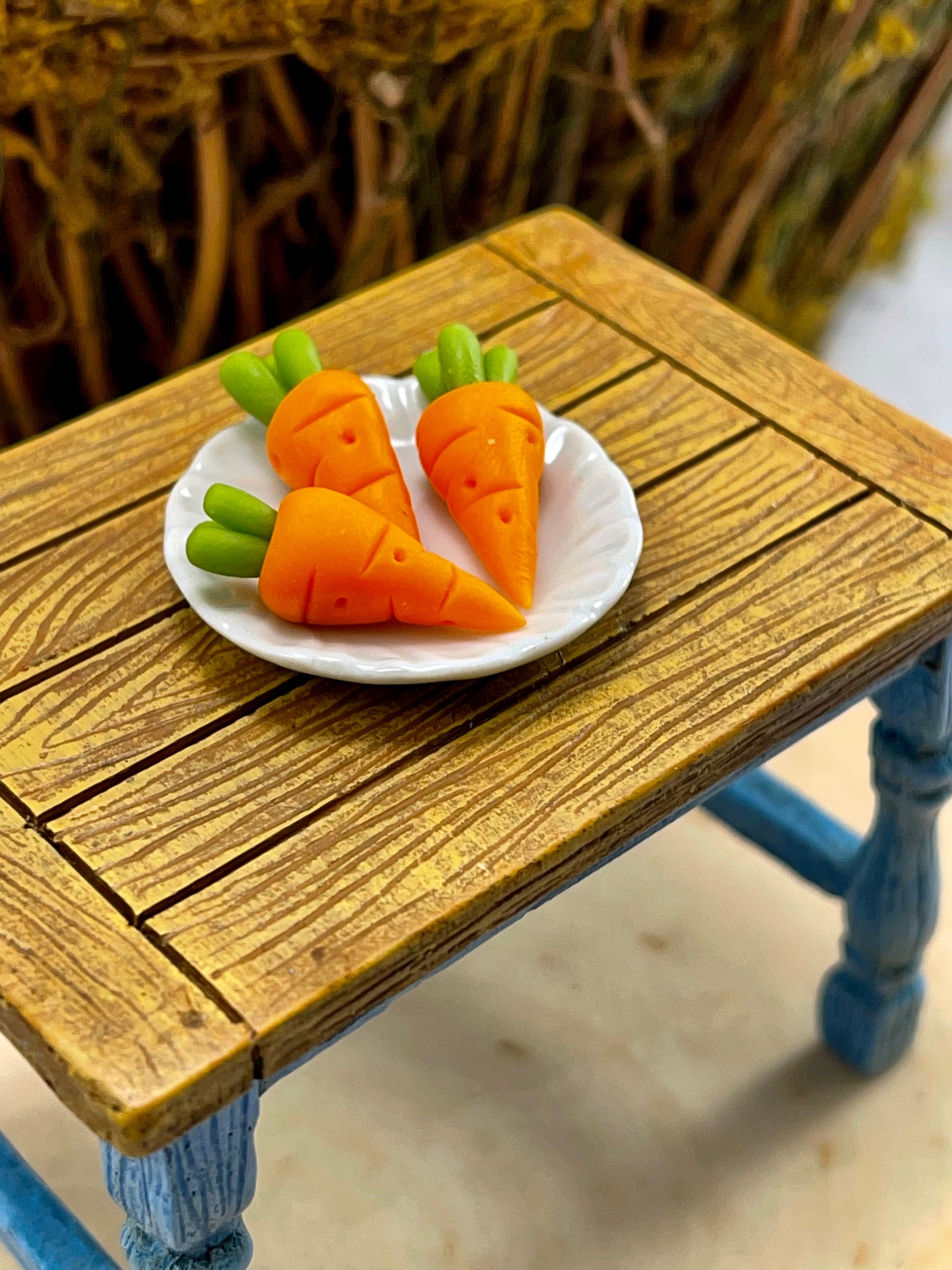 20 Loose Carrots Dollhouse Miniatures - Handmade Clay Miniature Food For Dollhouse Kitchen, ~1-4cm