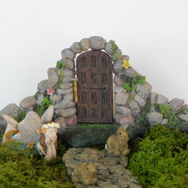 Mini Fairy Door, fairy garden, miniature fairy doorway, pathway path, fairy figurine, miniature bunny rabbits, Fairies Welcome sign, supply