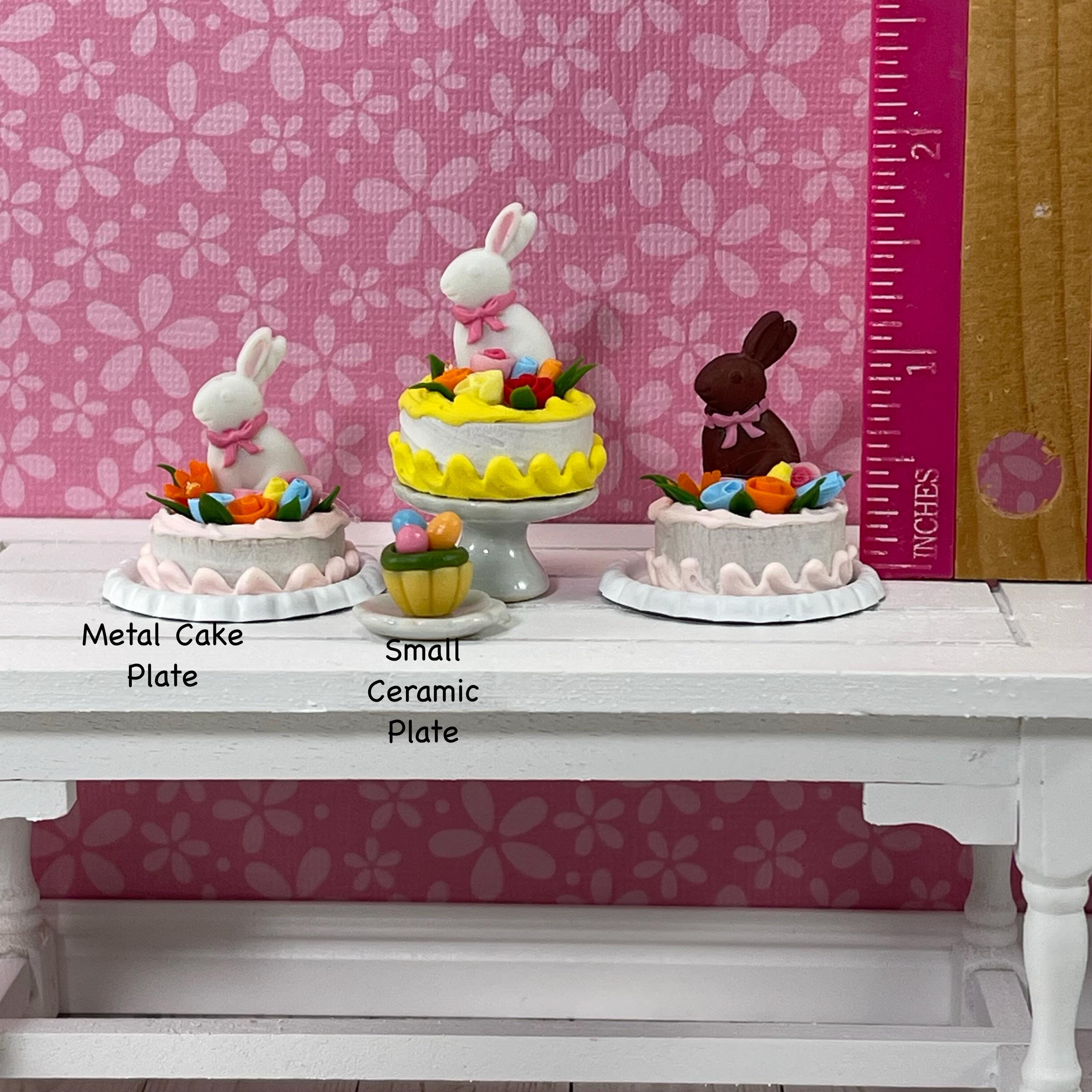 Miniature Easter Cake Bunny Rabbit, Mini Cake Plate Stand