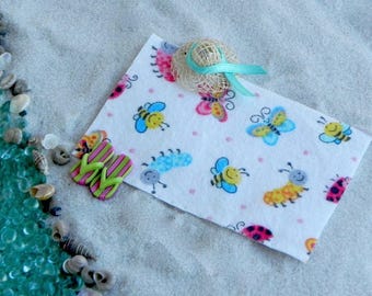 Fairy Garden Accessories, beach garden mini, flannel towel, miniature flip flops, miniature sun hat, coastal garden, beach supplies