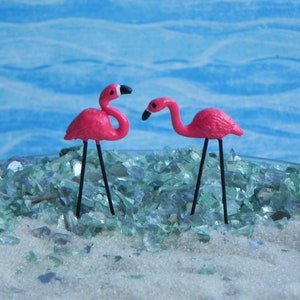 Miniature Fairy Garden Flamingo, SET OF 2, fairy garden miniatures, fairy garden accessories, beach scene