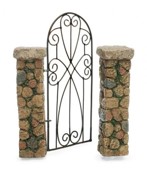 Miniature Fairy Garden Gate, Pillared Gate, Fairy Garden Accessories ...