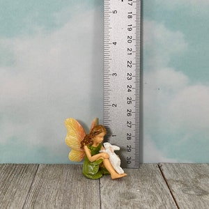 ONE Fairy Figurine, Fairy With Bunny, Fairy With Rabbit, Miniature ...