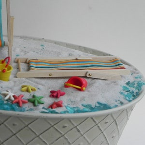 Miniature beach deck chair, bucket, etc, fairy garden accessories, fairy garden miniatures, SOLD SEPARATELY image 4