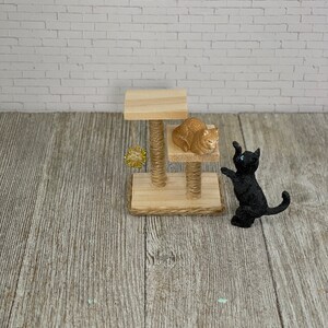 Miniature Cat Tree, Miniature Cat Tower scratching post, Halloween Cat, Dollhouse Miniatures, Fairy Garden Accessories, Cat Lover Gift bild 7