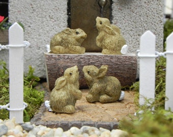 Fairy Garden accessories Bunny rabbit - supplies for terrarium, dollhouse miniatures figurine fairy garden accessory, fairy garden supply