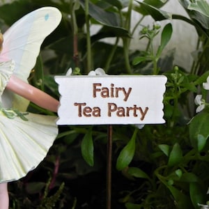 Fairy Garden Tea Party Sign, miniatures, fairy garden accessories, handcrafted sign