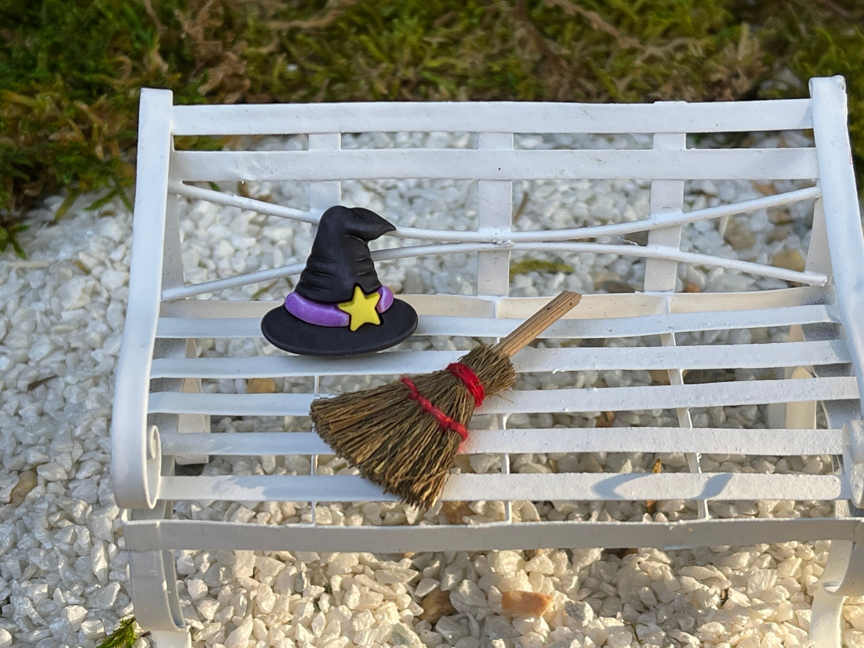 thumbnail image 2 of BESTonZON 12-Piece Mini Witch Hat & Broom Set - Tiny Felt Hats For Dolls, Crafts, Halloween Decor 2 of 9