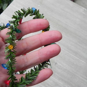 Miniature Christmas Garland, Artificial Pine Wired Roping With...