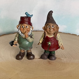 Miniature Girl Gnome, Miniature Boy Gnome, Sold Separately, Fairy Garden Accessories, Gnome wedding cake topper, miniature garden gnome