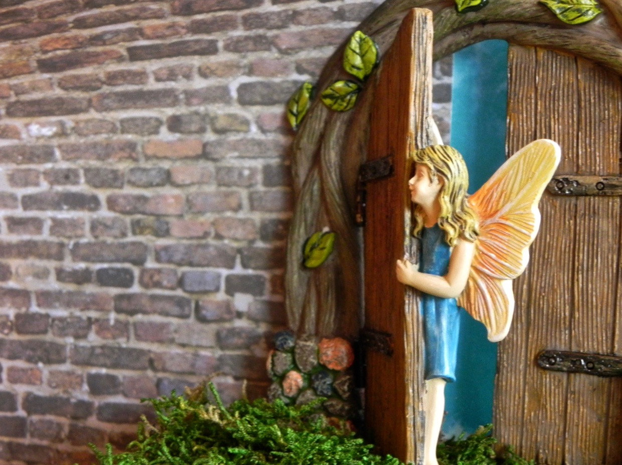 Fairy Door Peek-a-boo, Hinged Fairy Door, Fairy Garden Accessory ...