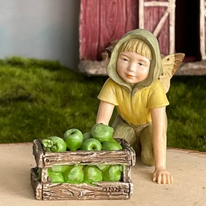 Fairy Garden Accessories, Apple Crate, Miniature Sign, Fairy Garden Miniatures, Dollhouse Miniatures, Miniature Apples, Terrarium Supplies image 4