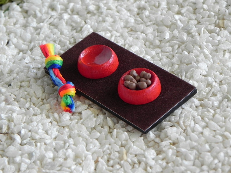 Miniature Dog Food Bowl Water Bowl Dollhouse Miniatures Etsy