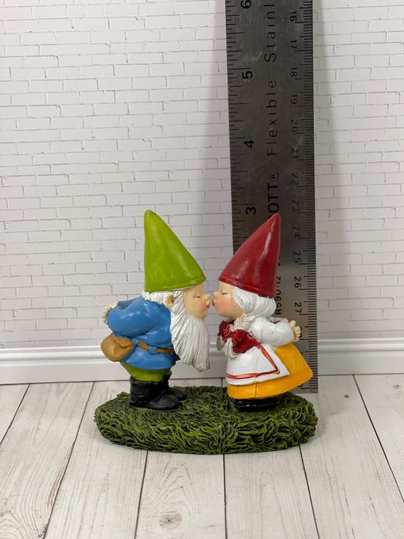 Miniature Gnome Fairy Garden Accessory, Mr and Mrs Gnome Couple