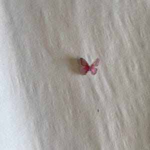 Micro Miniature Butterflies, Kawaii Butterfly Tiny 8mm Acrylic Butterfly, Fairy Garden Accessories, Dollhouse Miniature, Craft Supply 50 Pink