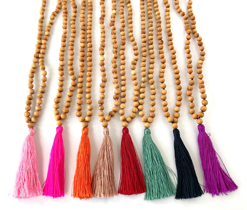 HAND KNOTTED 108 Mala Bead Necklace, Bohemian Jewelry, Handmade HAND KNOTTED 108 Mala Bead Necklace, Bohemian Jewelry, Handmade