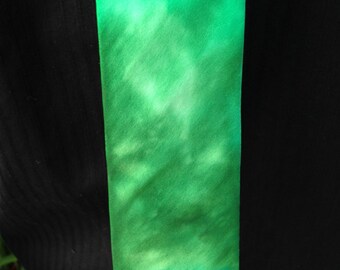 Handpainted Silk Green Tie, Emerald Tie, Hand painted Teal Tie