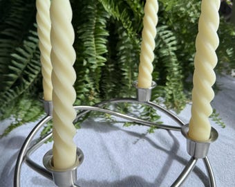 Georg Jensen "Season" Candleholder, Maria Berntsen Danish Modern Design, Stainless Steel Candelabra