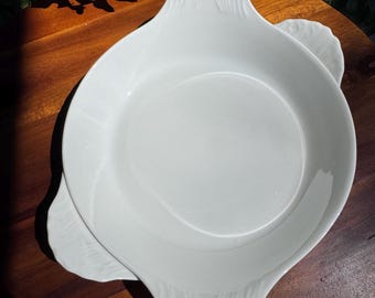 2er-Set Vintage Apilco France Gratin-Porzellangerichte, französisches Backsteinzeug