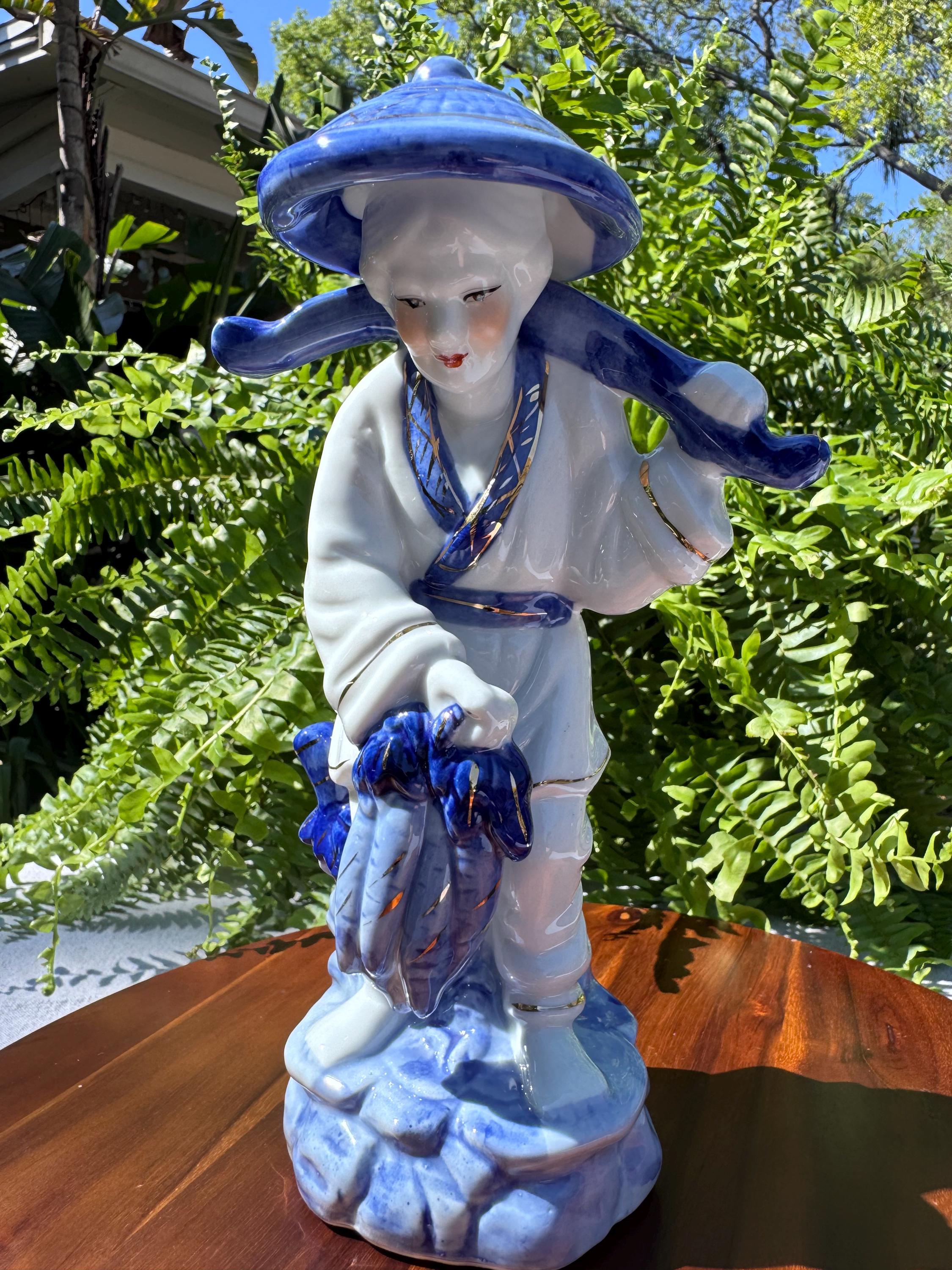 Porcelain Chinese Fisherman - Etsy