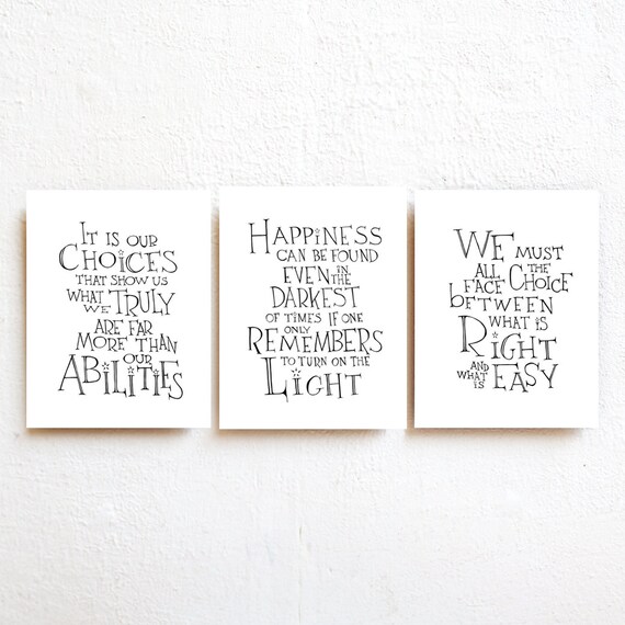 Harry Potter Druck Albus Dumbledore Zitate Wand Dekor Set Etsy