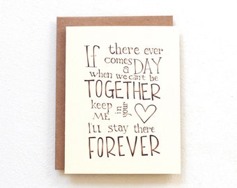 If there ever comes a day - Winnie the Pooh quote card, cute moving card romantic anniversary friendship card, wedding day card for parents