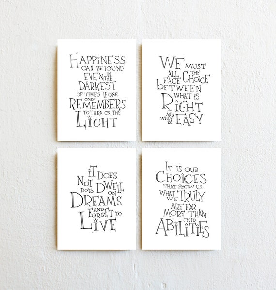 Harry Potter Albus Dumbledore Zitat Set 4 Drucke Etsy