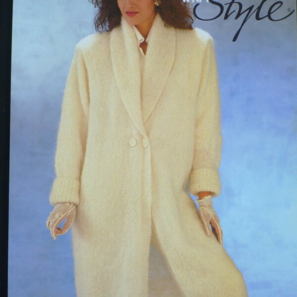Double Breasted 'Mohair' Coat with Shawl Collar knitting pattern - 859