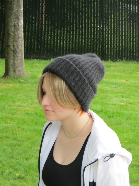 CASHMERE RIBBED BEANIE Double Layer 