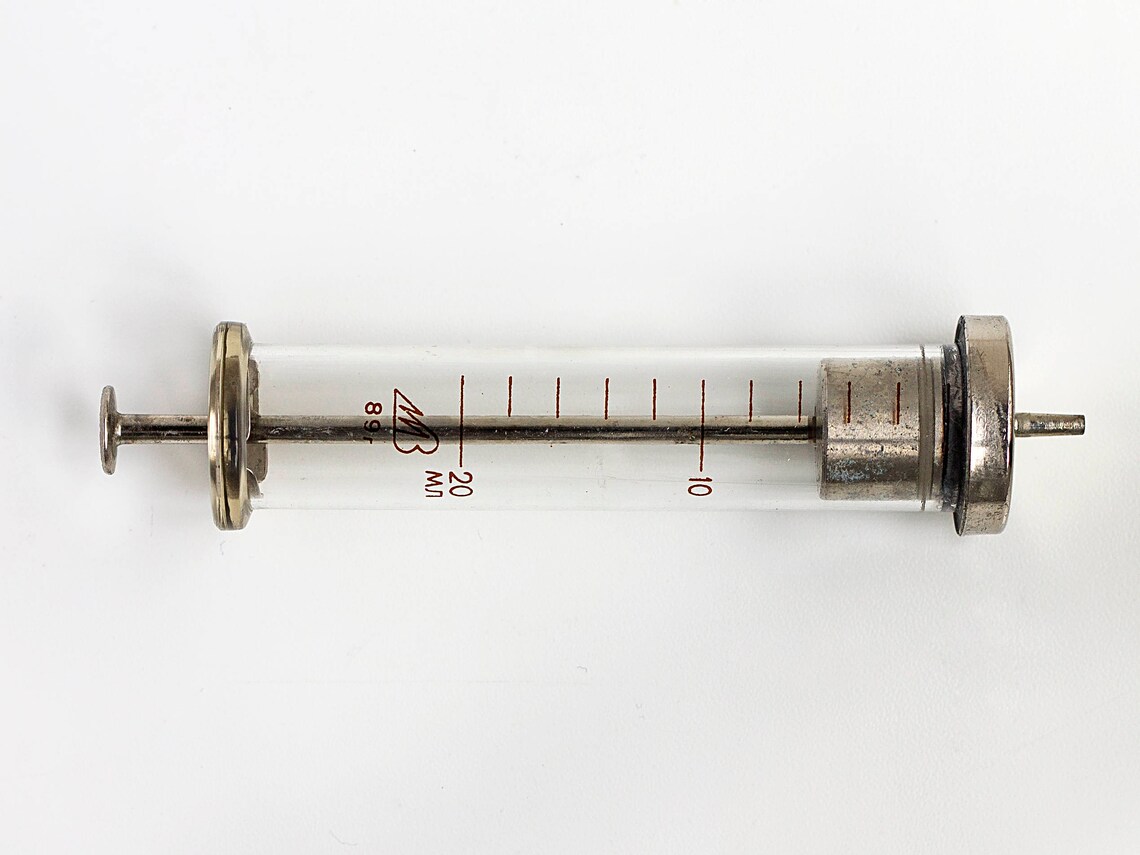 Vintage Soviet glass syringe reusable syringe multi shot Etsy