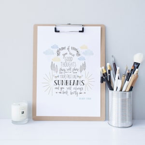 Good Thoughts Roald Dahl quote print