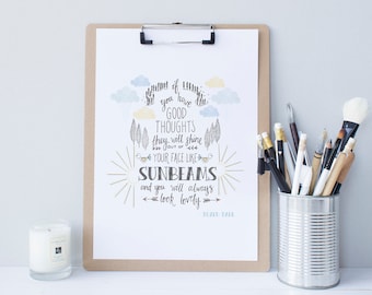 Good Thoughts Roald Dahl quote print