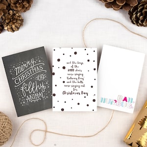 Pack of three typography cards