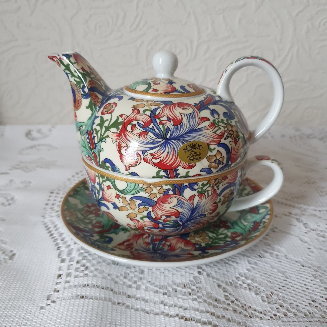 William Morris Golden Lilly Teapot Cup and Saucer. Tea for Etsy UK